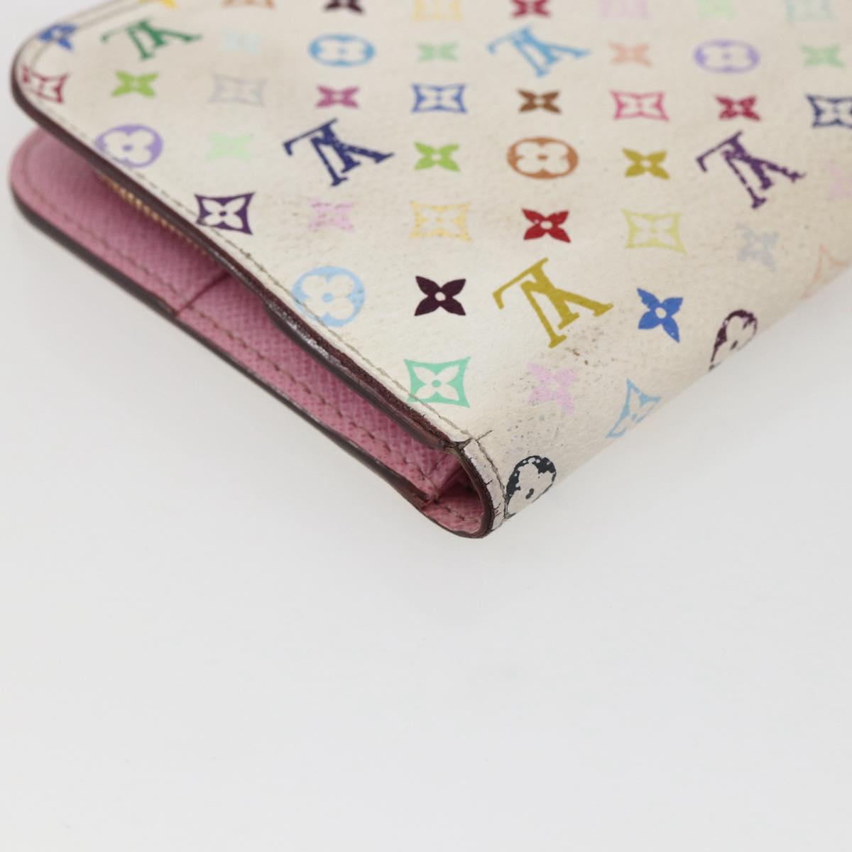 LOUIS VUITTON Multicolor PortefeuilleInsolite Wallet White M93750 LV Auth 169126