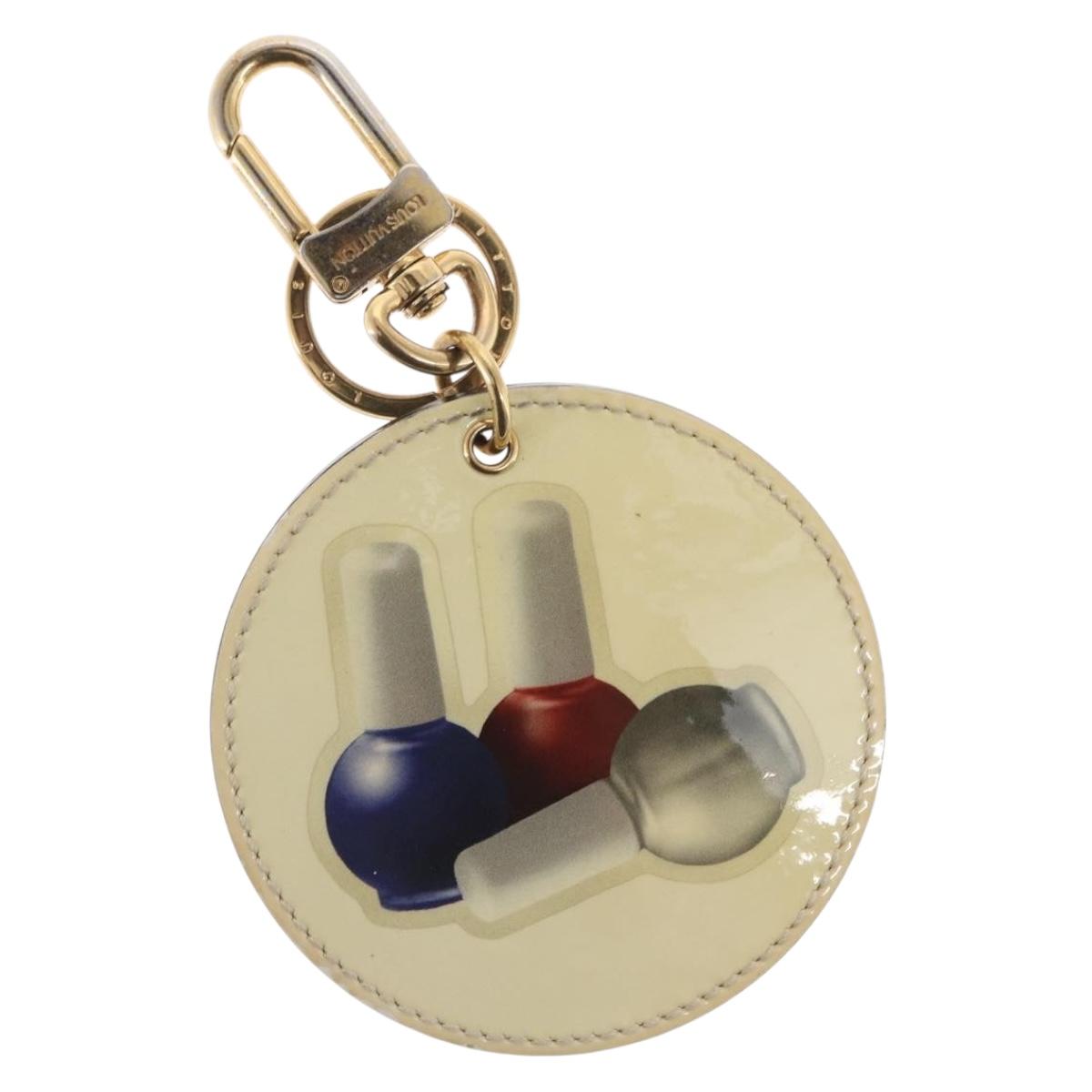 LOUIS VUITTON Illustre Nail Polish Charm Patent leather Beige MP1570 Auth 169129