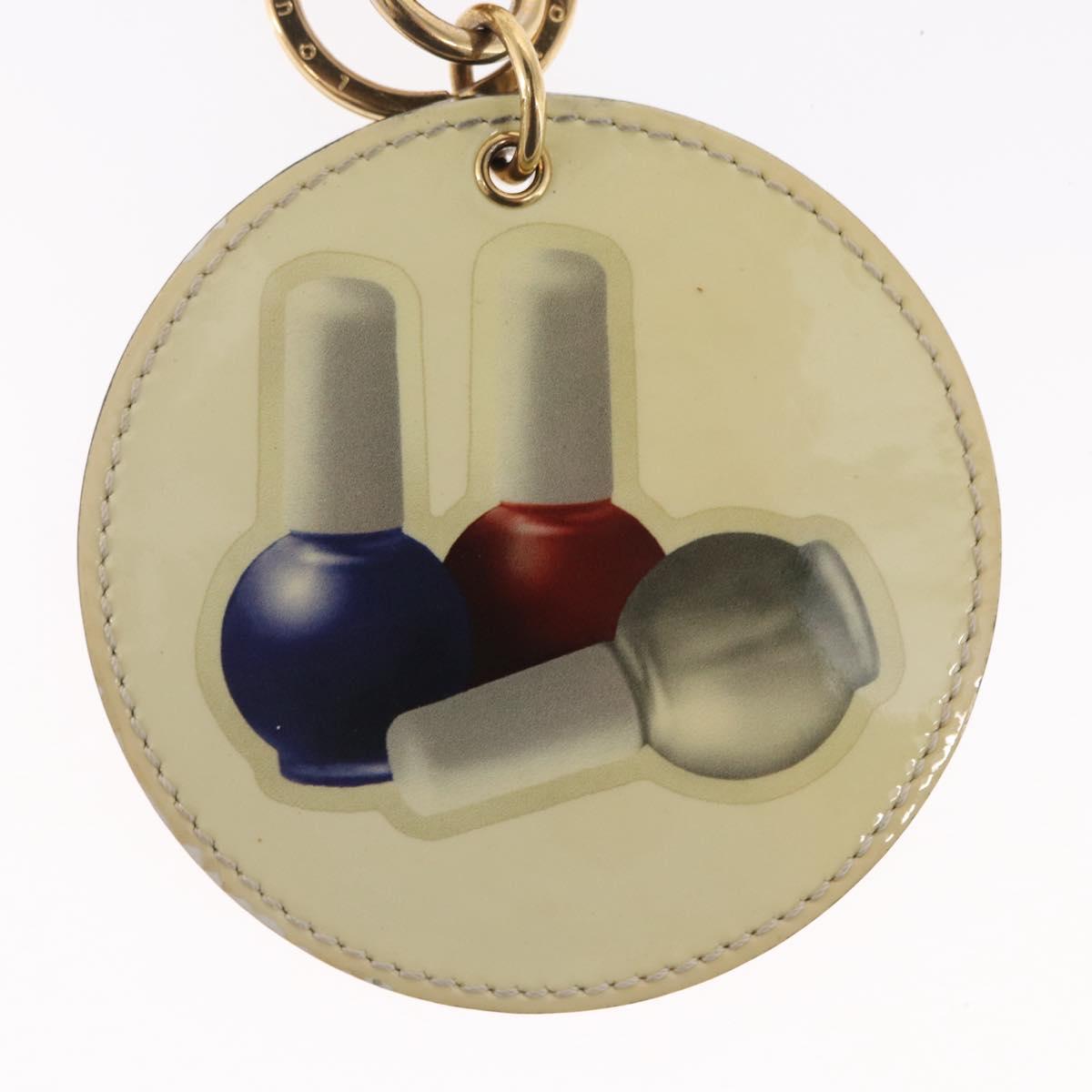 LOUIS VUITTON Illustre Nail Polish Charm Patent leather Beige MP1570 Auth 169129