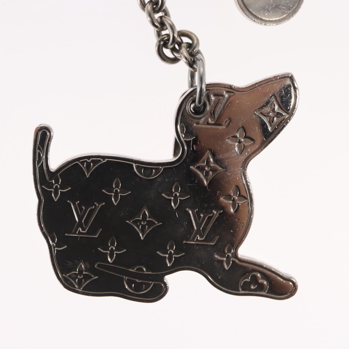 LOUIS VUITTON BijouxSac・LV Dog Key Holder metal Silver M00747 LV Auth 169133