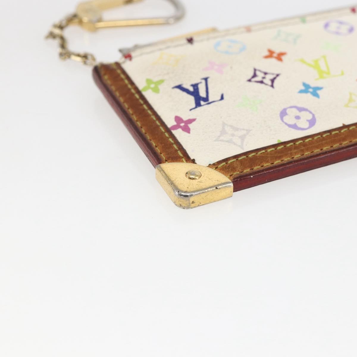 LOUIS VUITTON Monogram Multicolor Pochette Cles Purse White M92655 Auth 169139