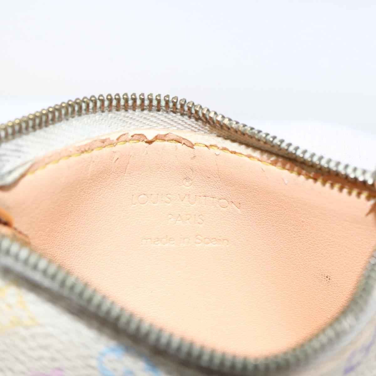 LOUIS VUITTON Monogram Multicolor Pochette Cles Purse White M92655 Auth 169139