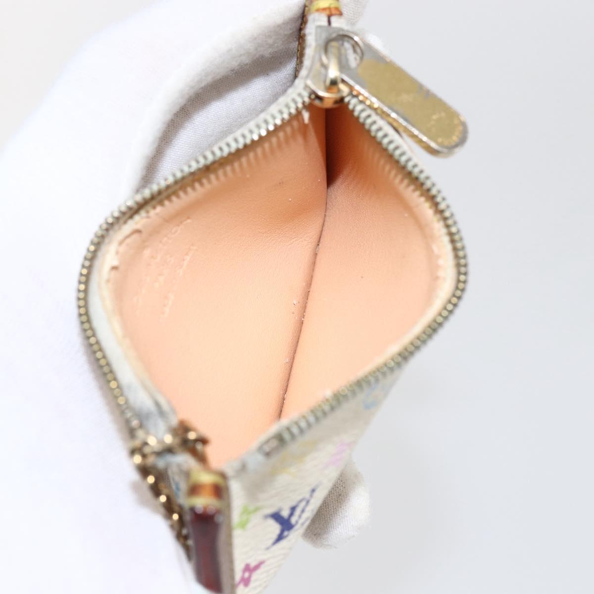 LOUIS VUITTON Monogram Multicolor Pochette Cles Purse White M92655 Auth 169139