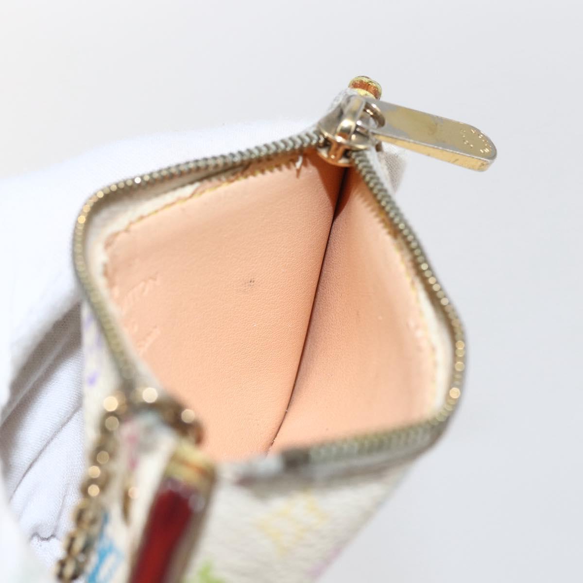 LOUIS VUITTON Monogram Multicolor Pochette Cles Purse White M92655 Auth 169139