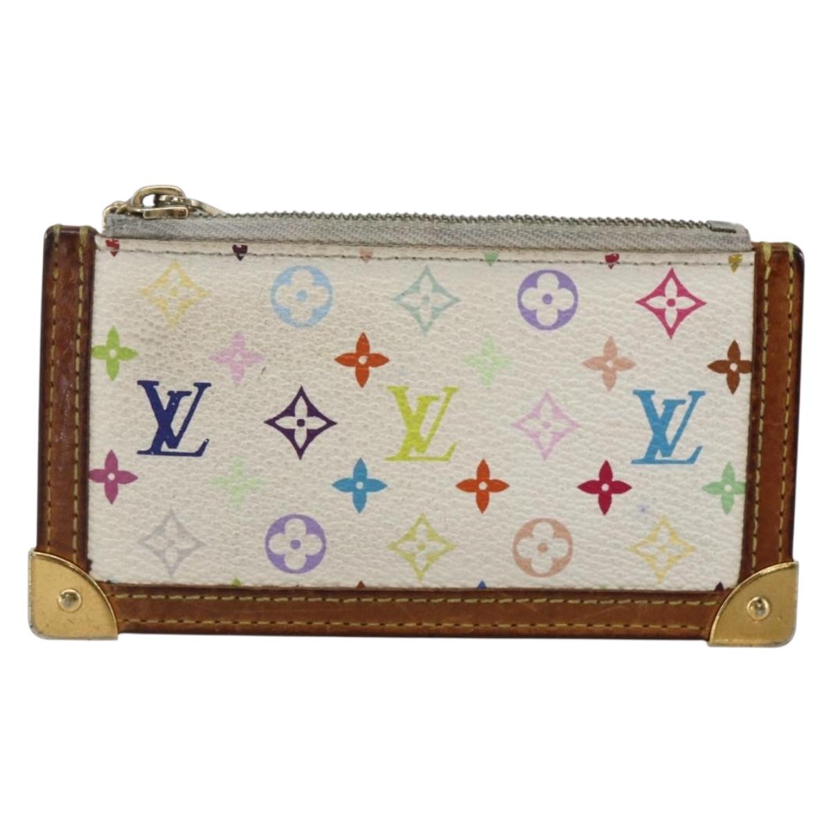 LOUIS VUITTON Monogram Multicolor Pochette Cles Purse White M92655 Auth 169139