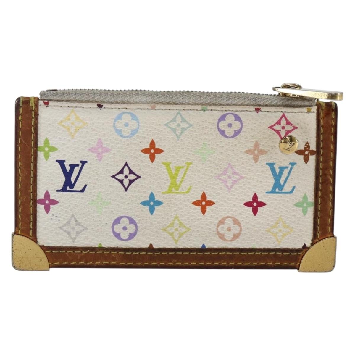 LOUIS VUITTON Monogram Multicolor Pochette Cles Purse White M92655 Auth 169139