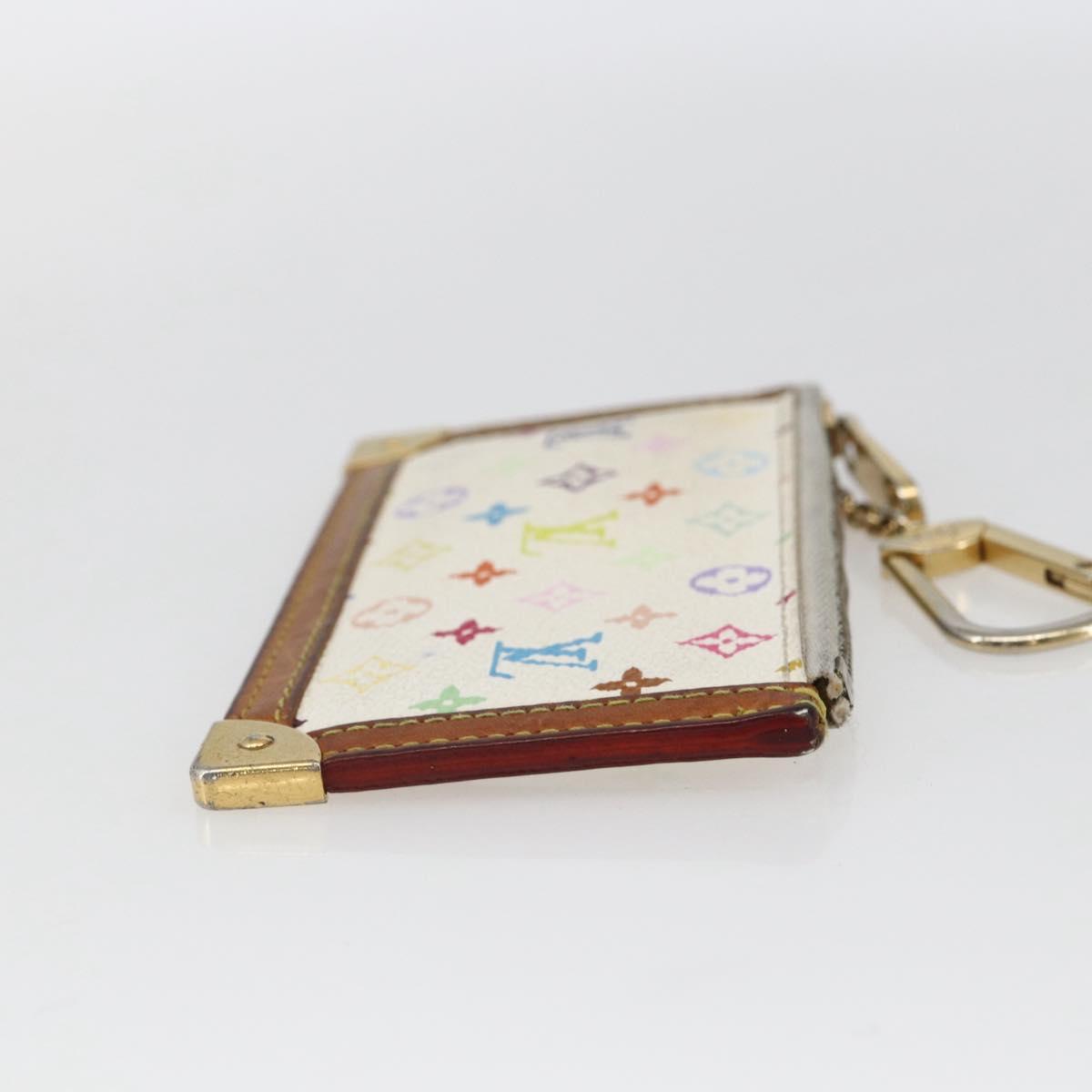 LOUIS VUITTON Monogram Multicolor Pochette Cles Purse White M92655 Auth 169139