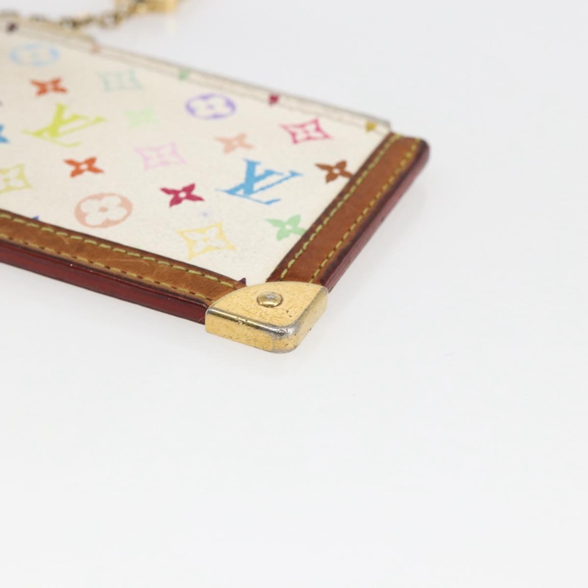 LOUIS VUITTON Monogram Multicolor Pochette Cles Purse White M92655 Auth 169139