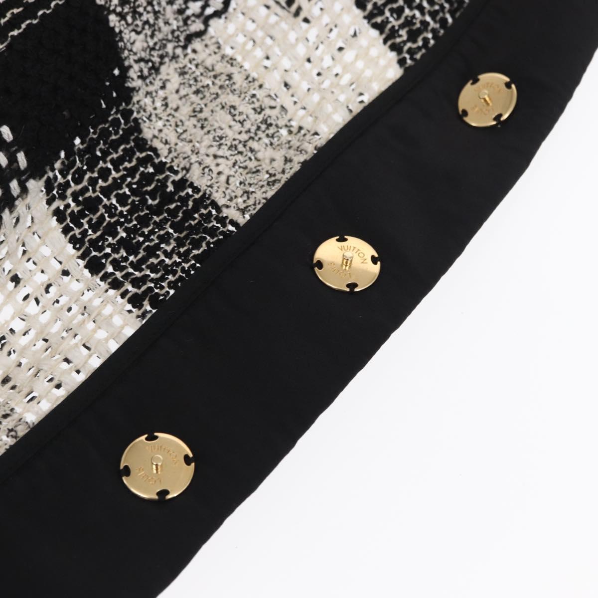 LOUIS VUITTON One Piece Knitted Fabrics Black White LV Auth 169143M