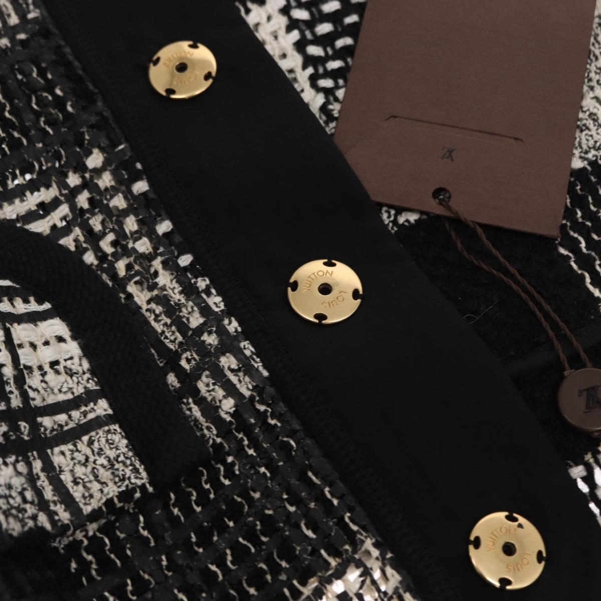 LOUIS VUITTON One Piece Knitted Fabrics Black White LV Auth 169143M