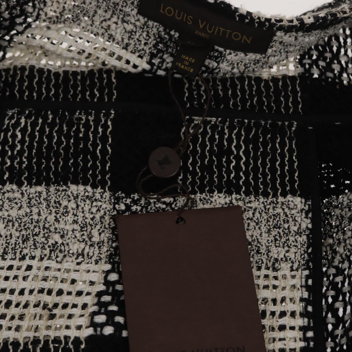 LOUIS VUITTON One Piece Knitted Fabrics Black White LV Auth 169143M
