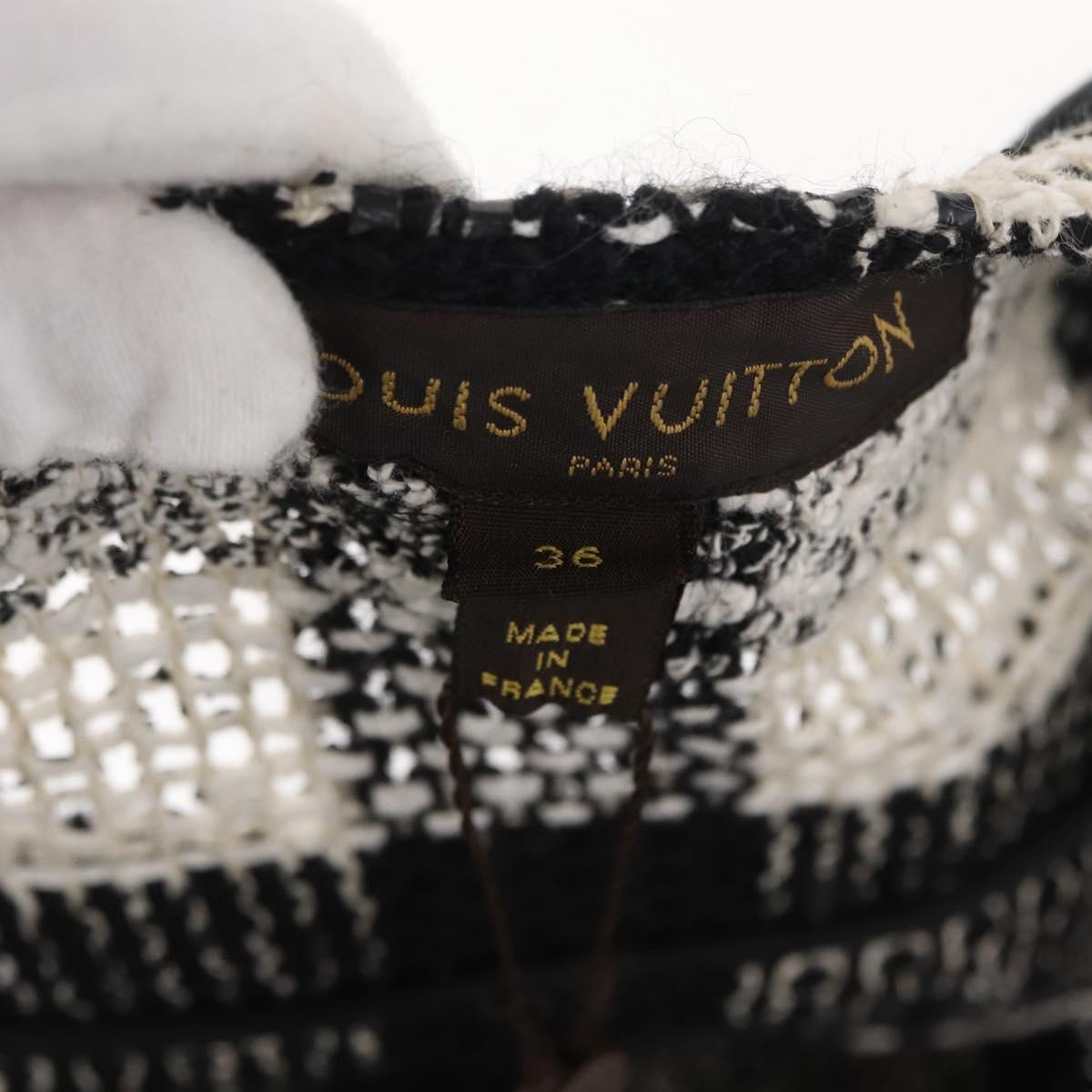 LOUIS VUITTON One Piece Knitted Fabrics Black White LV Auth 169143M