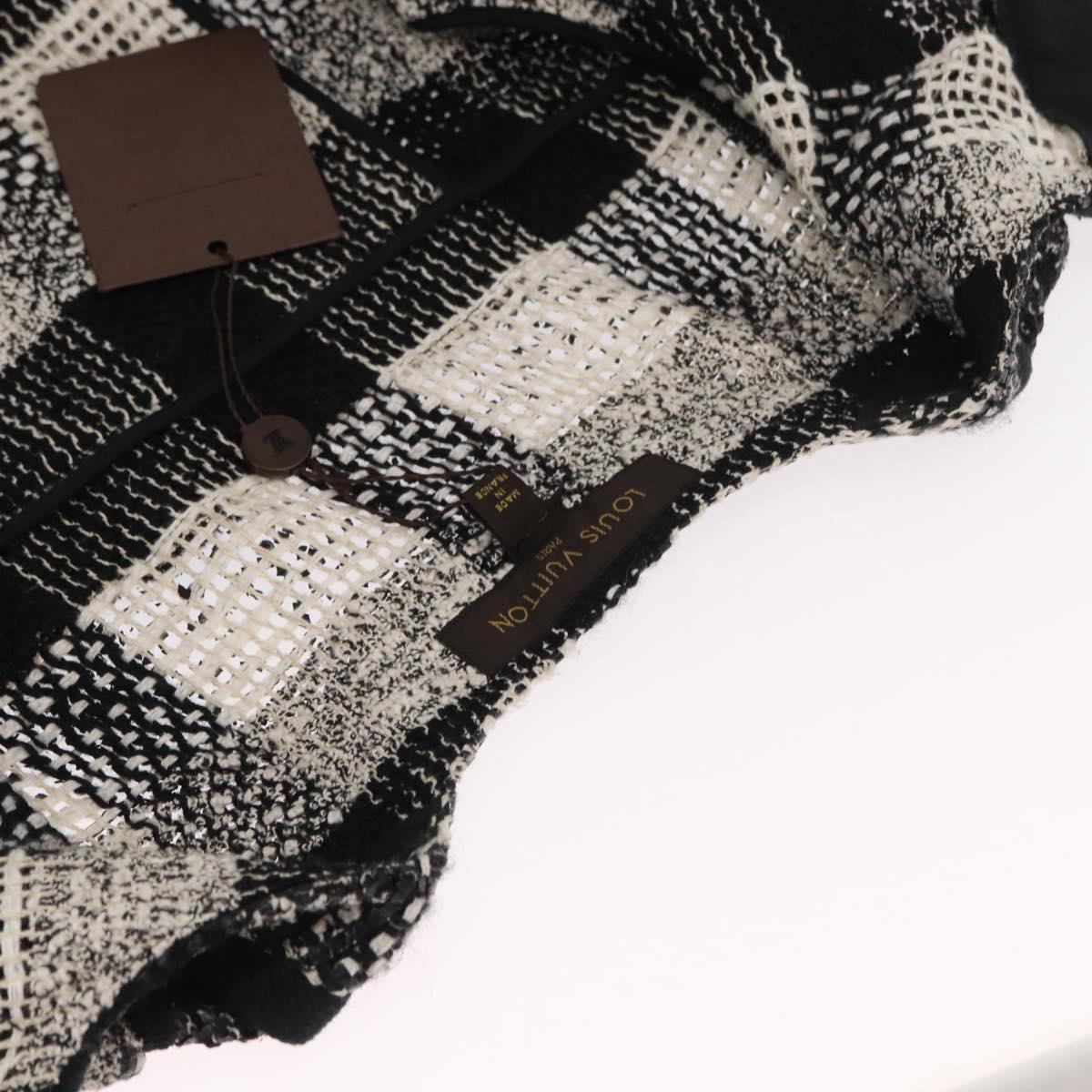 LOUIS VUITTON One Piece Knitted Fabrics Black White LV Auth 169143M