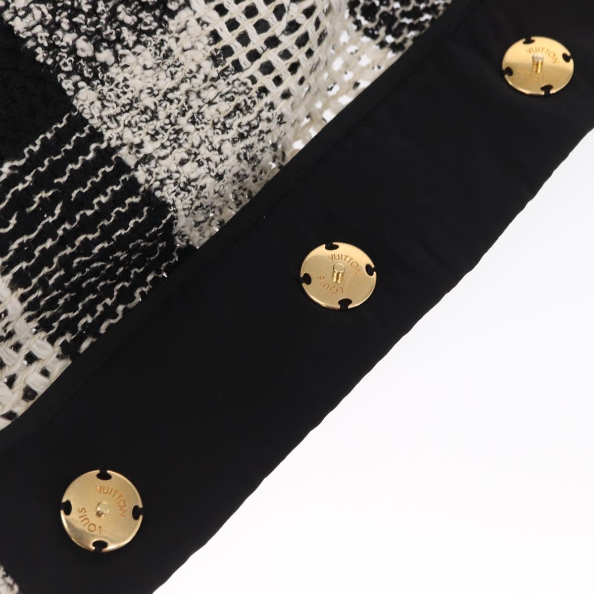 LOUIS VUITTON One Piece Knitted Fabrics Black White LV Auth 169143M