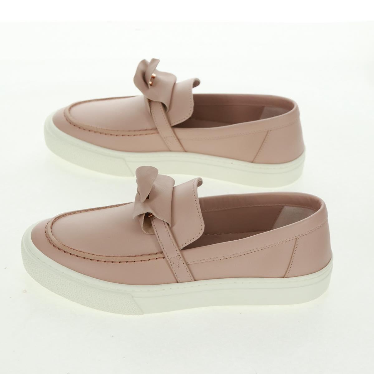 HERMES Game Sneakers Leather Beige Gold Auth 169145SAM