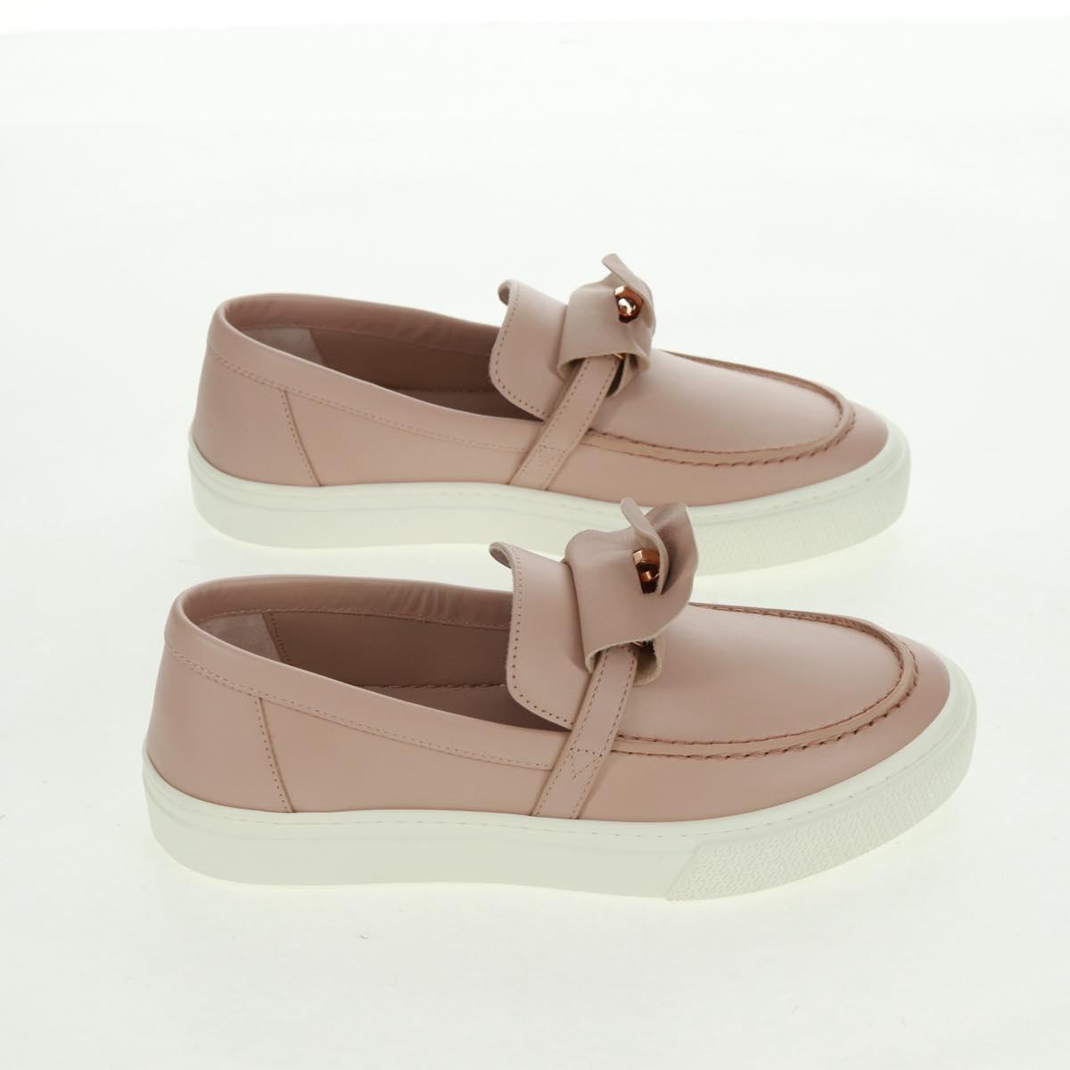 HERMES Game Sneakers Leather Beige Gold Auth 169145SAM