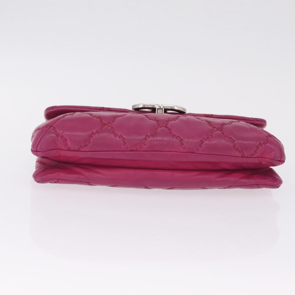 CHANEL Matelasse Ultra Stitch Hampton Chain Leather 2way Pink CC Auth 169161A