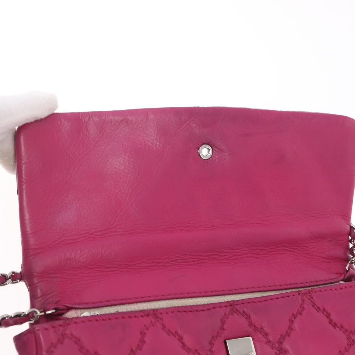CHANEL Matelasse Ultra Stitch Hampton Chain Leather 2way Pink CC Auth 169161A