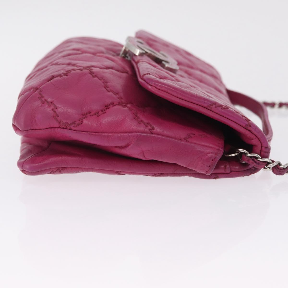 CHANEL Matelasse Ultra Stitch Hampton Chain Leather 2way Pink CC Auth 169161A