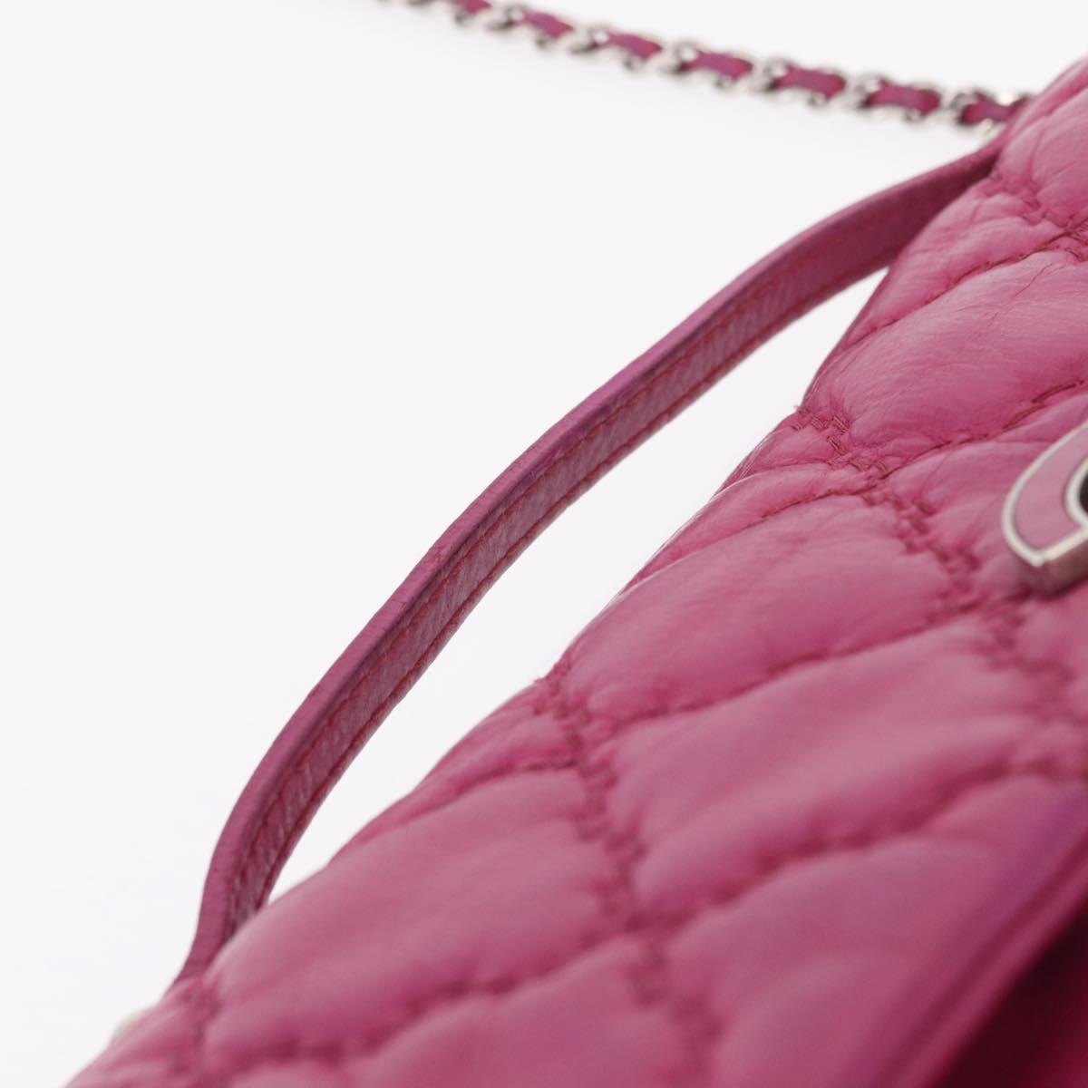 CHANEL Matelasse Ultra Stitch Hampton Chain Leather 2way Pink CC Auth 169161A