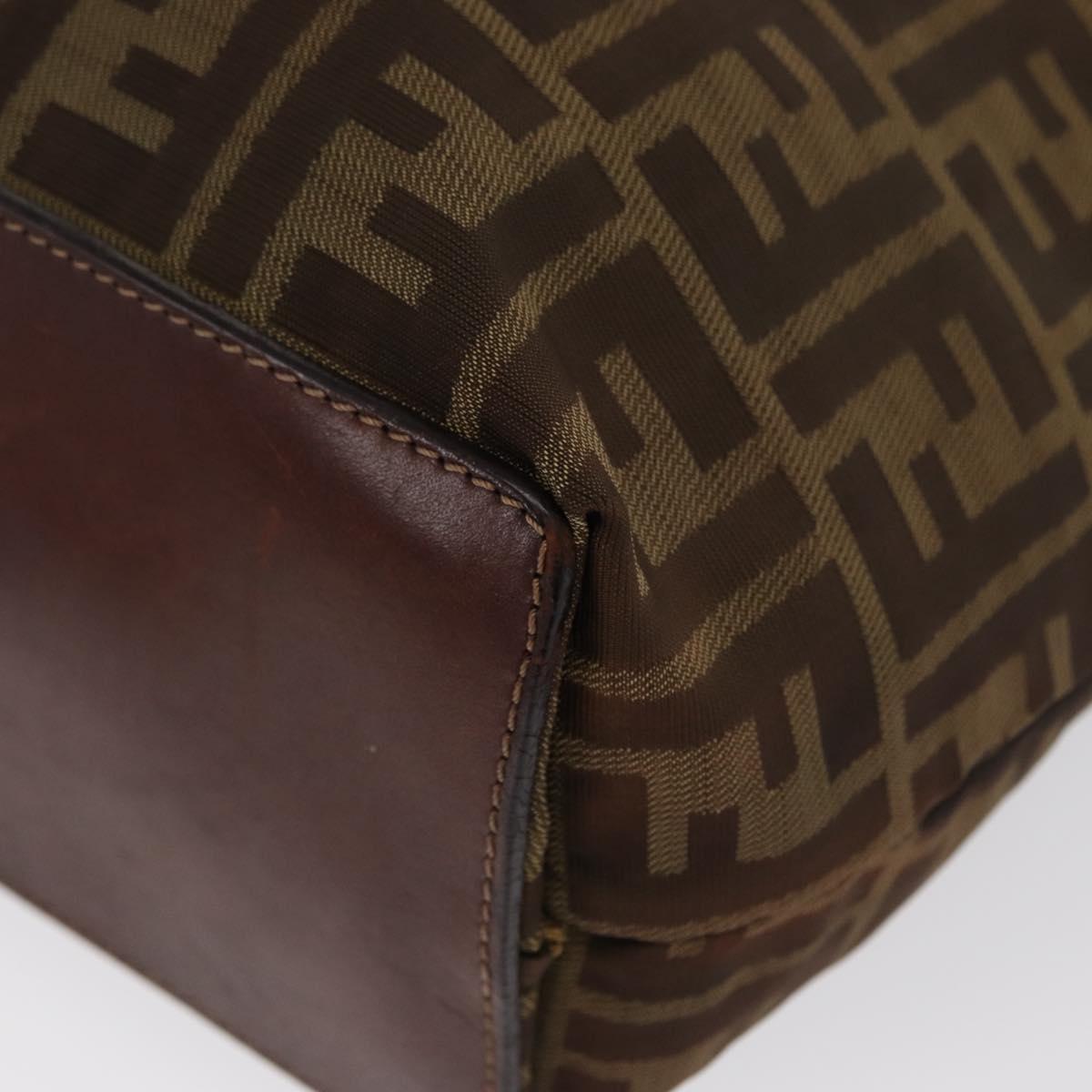 FENDI Zucca Canvas Tote Bag Black Brown Auth 169183