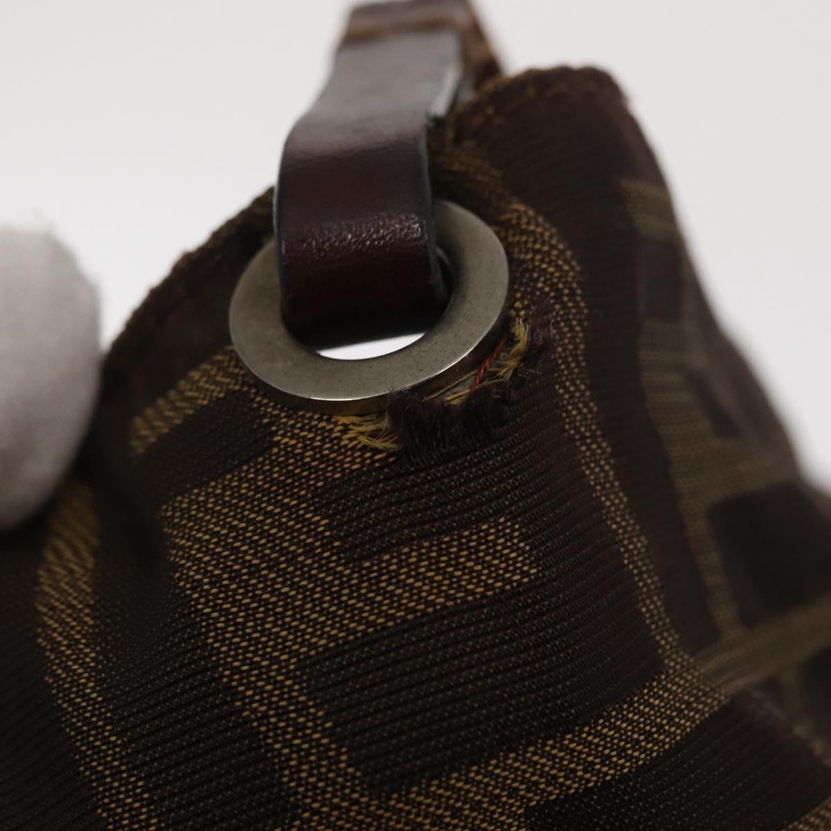 FENDI Zucca Canvas Tote Bag Black Brown Auth 169183