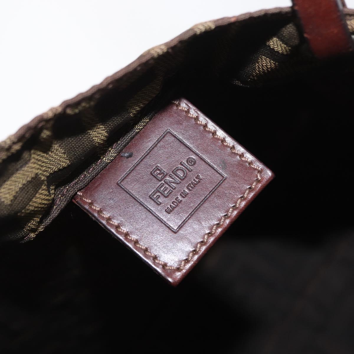 FENDI Zucca Canvas Tote Bag Black Brown Auth 169183