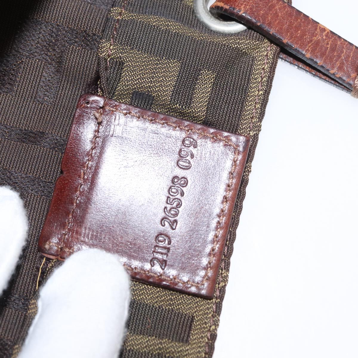 FENDI Zucca Canvas Tote Bag Black Brown Auth 169183