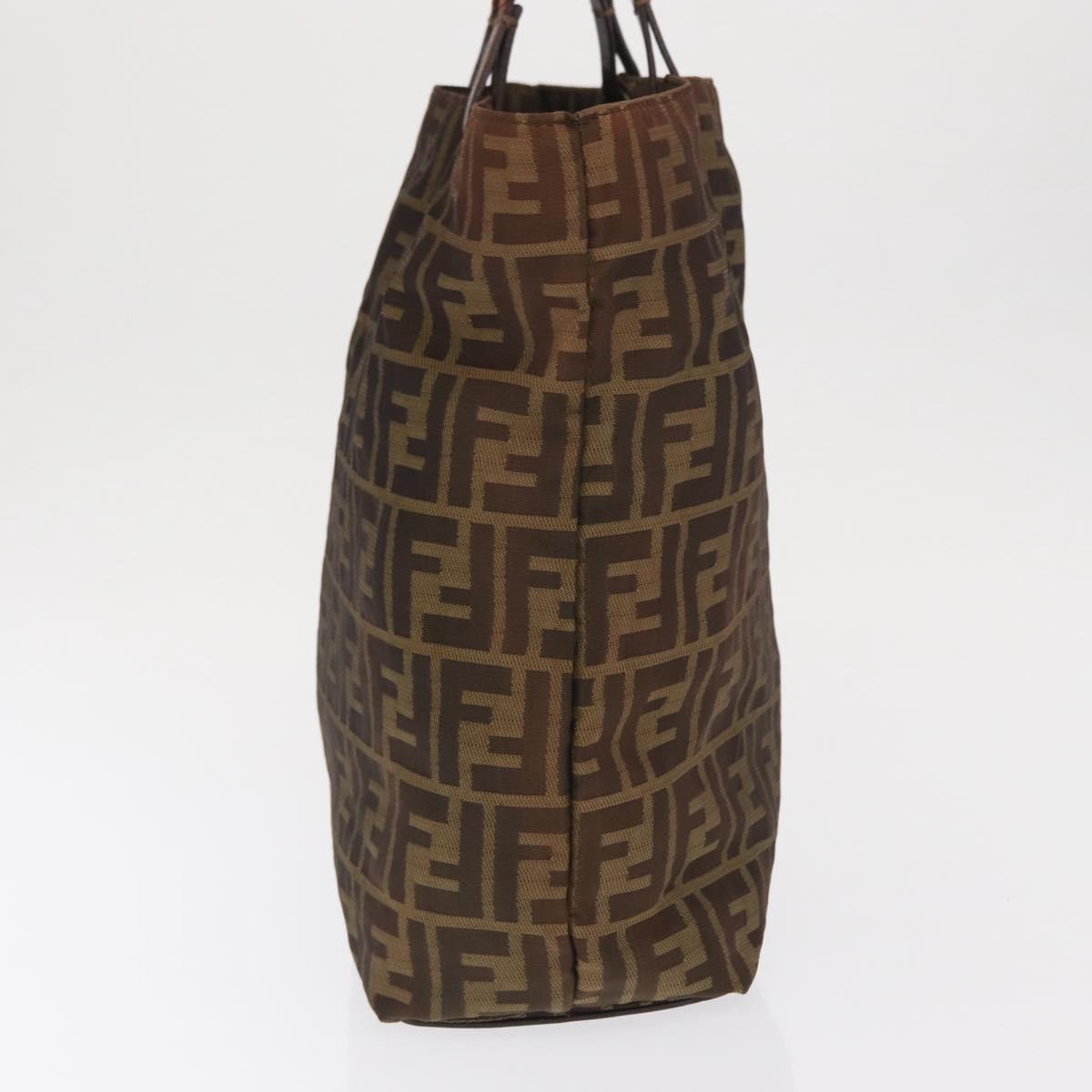 FENDI Zucca Canvas Tote Bag Black Brown Auth 169183