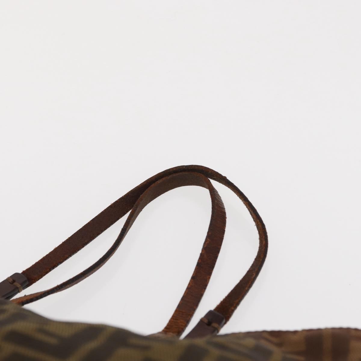FENDI Zucca Canvas Tote Bag Black Brown Auth 169183