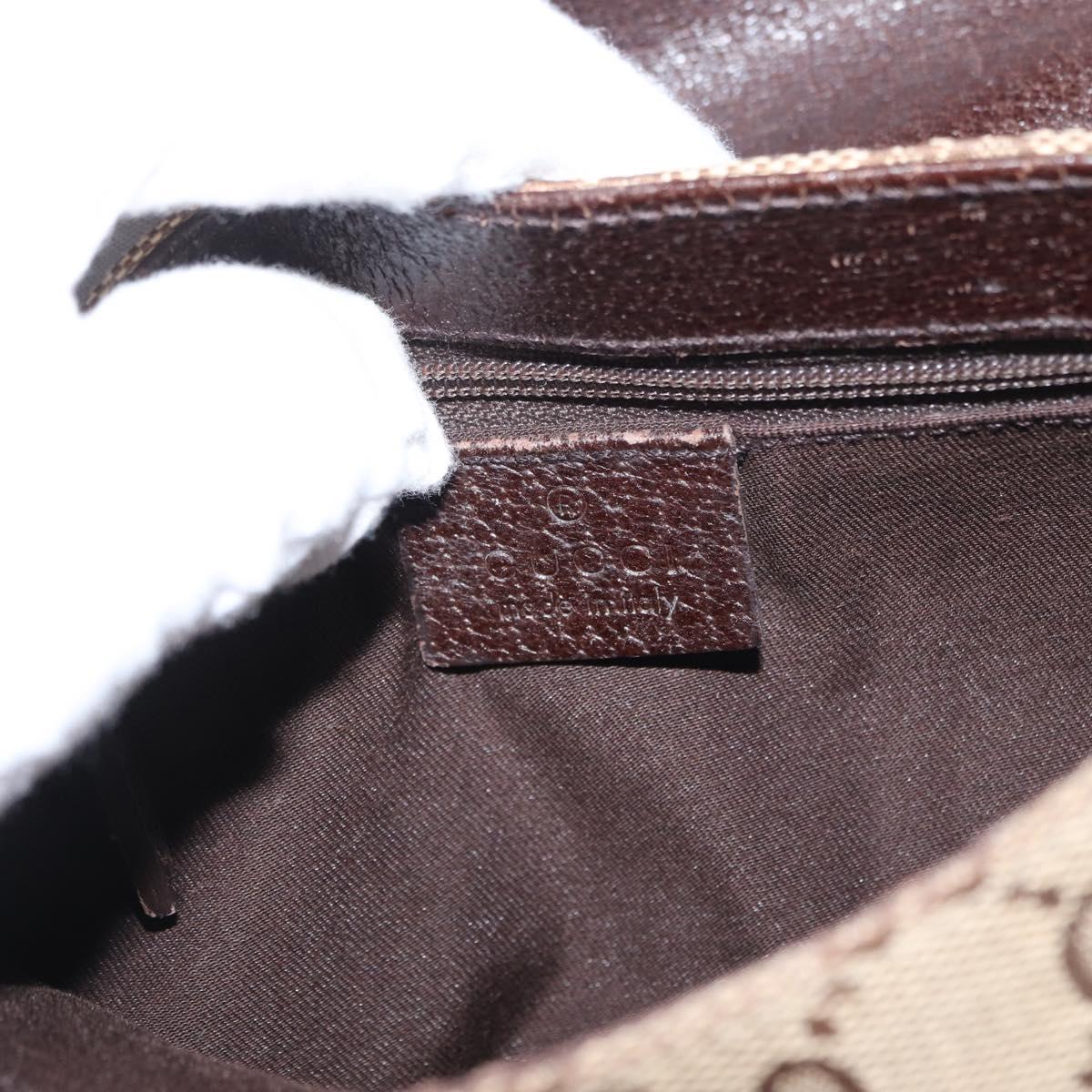 GUCCI GG Canvas Waist Bag Beige Silver 131236 Auth 169193