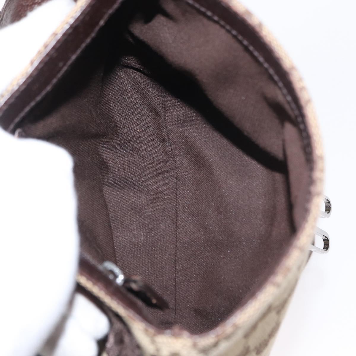 GUCCI GG Canvas Waist Bag Beige Silver 131236 Auth 169193