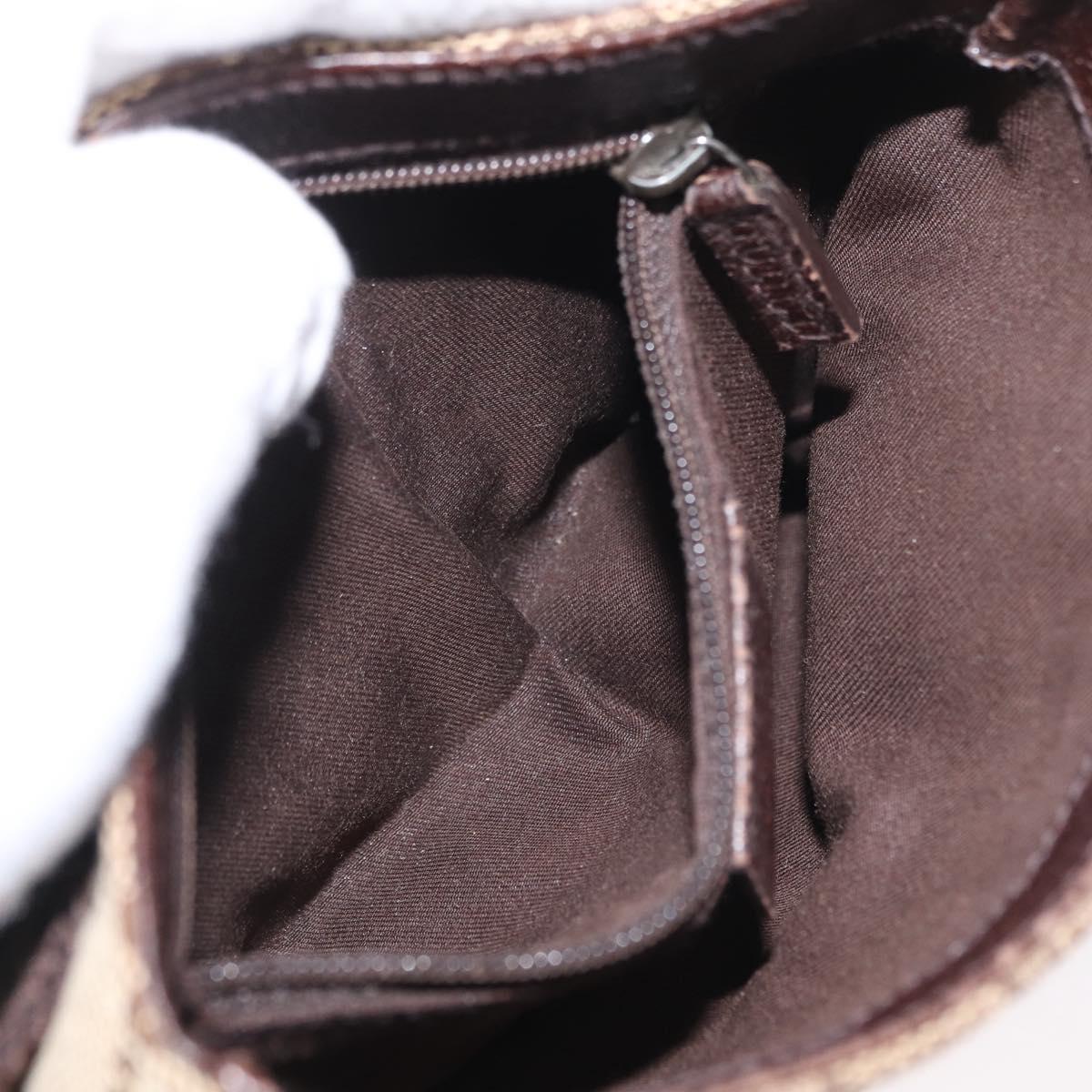 GUCCI GG Canvas Waist Bag Beige Silver 131236 Auth 169193