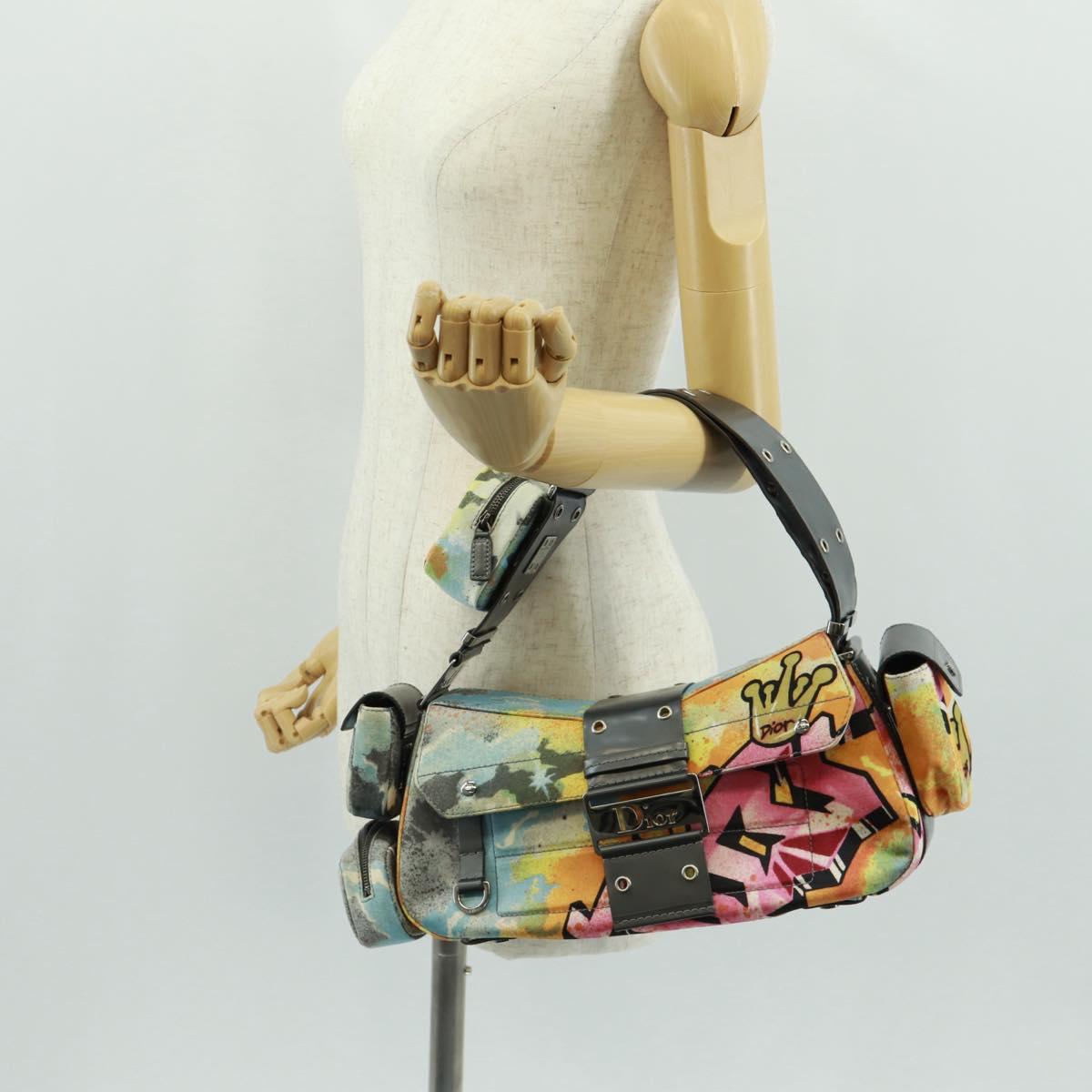Christian Dior John Galliano SS 2024 Bag Canvas Multicolor Silver Auth 169197SM