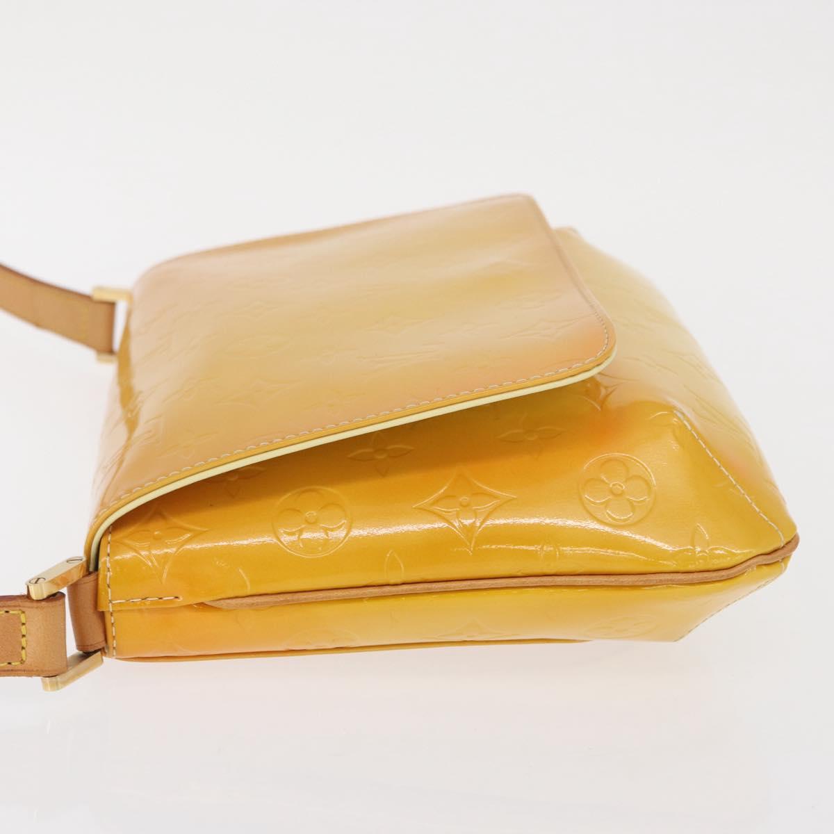 LOUIS VUITTON Monogram Vernis Thompson Street Bag Lime Yellow M91071 Auth 169213