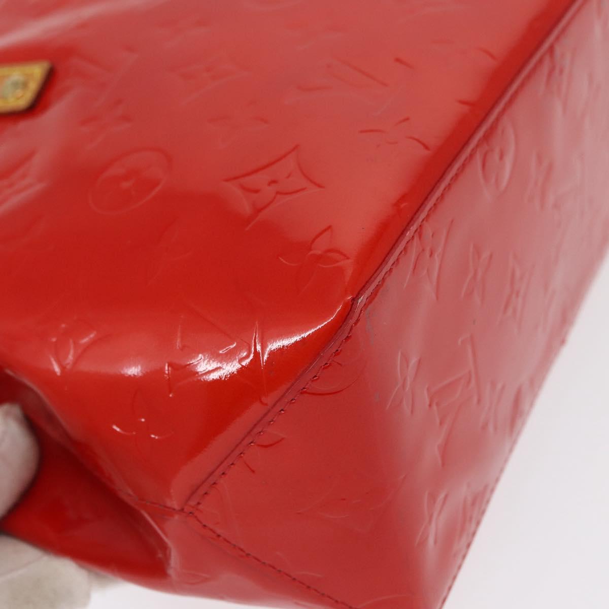 LOUIS VUITTON Monogram Vernis Reade PM Hand Bag Red Rouge M91088 LV Auth 169217