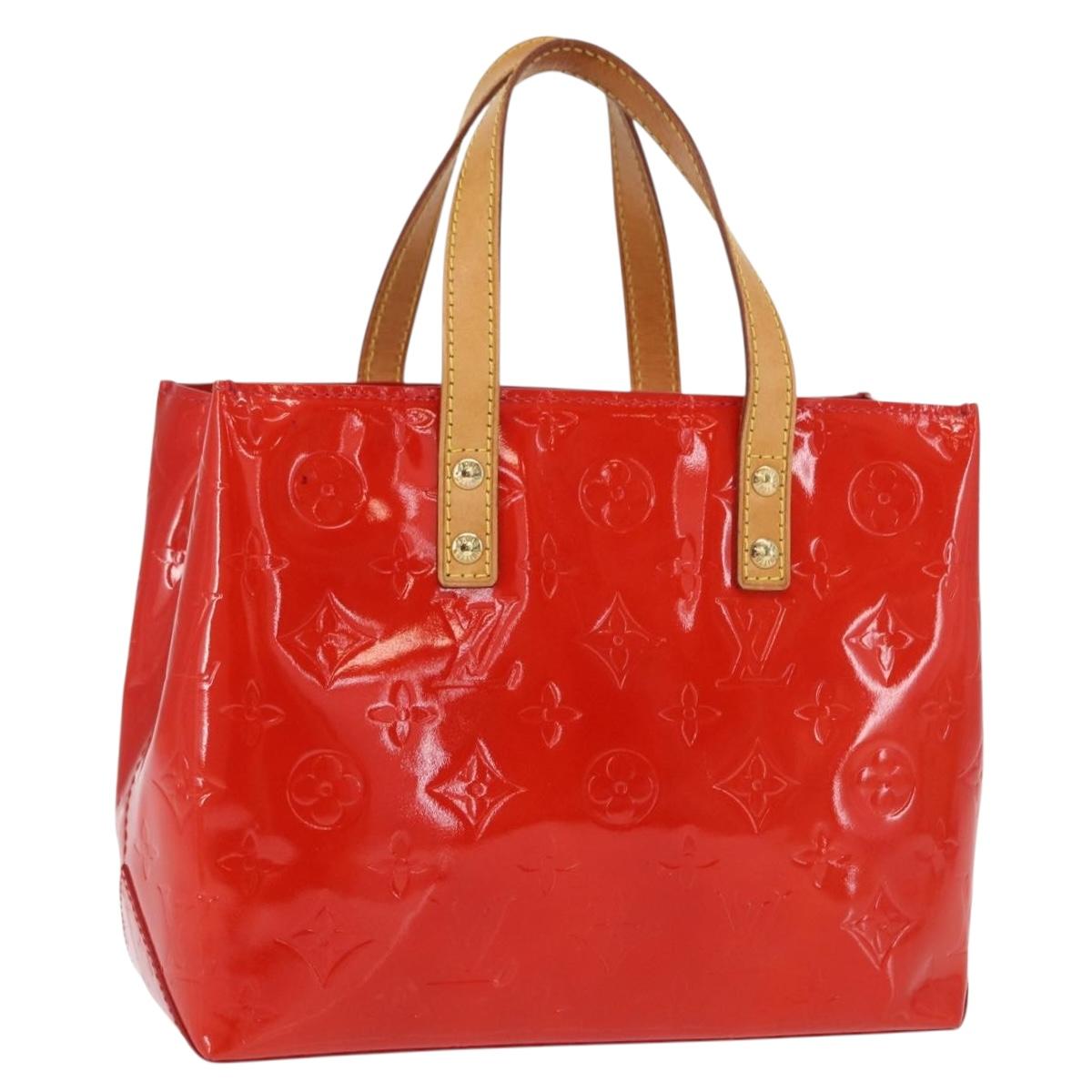 LOUIS VUITTON Monogram Vernis Reade PM Hand Bag Red Rouge M91088 LV Auth 169217