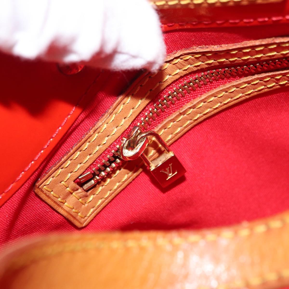 LOUIS VUITTON Monogram Vernis Reade PM Hand Bag Red Rouge M91088 LV Auth 169217