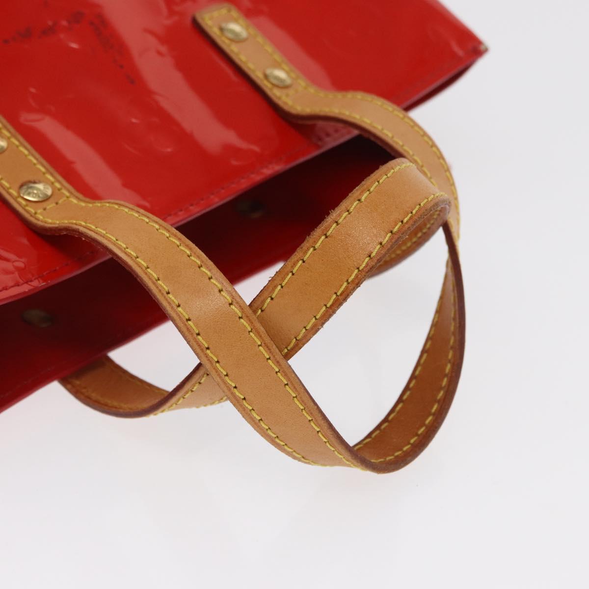 LOUIS VUITTON Monogram Vernis Reade PM Hand Bag Red Rouge M91088 LV Auth 169217