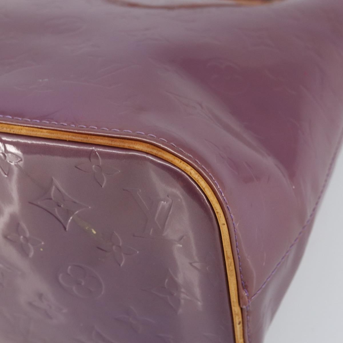 LOUIS VUITTON Monogram Vernis Houston Hand Bag Purple Viole M91093 Auth 169218