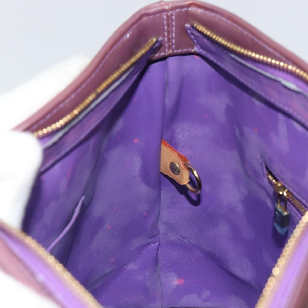 LOUIS VUITTON Monogram Vernis Houston Hand Bag Purple Viole M91093 Auth 169218