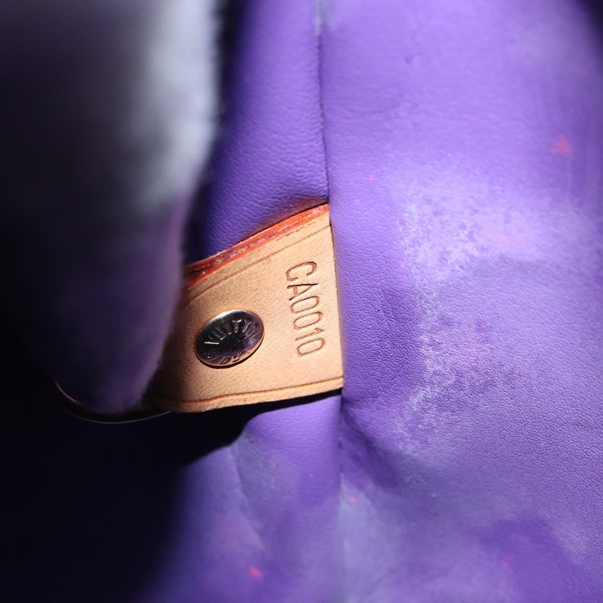 LOUIS VUITTON Monogram Vernis Houston Hand Bag Purple Viole M91093 Auth 169218