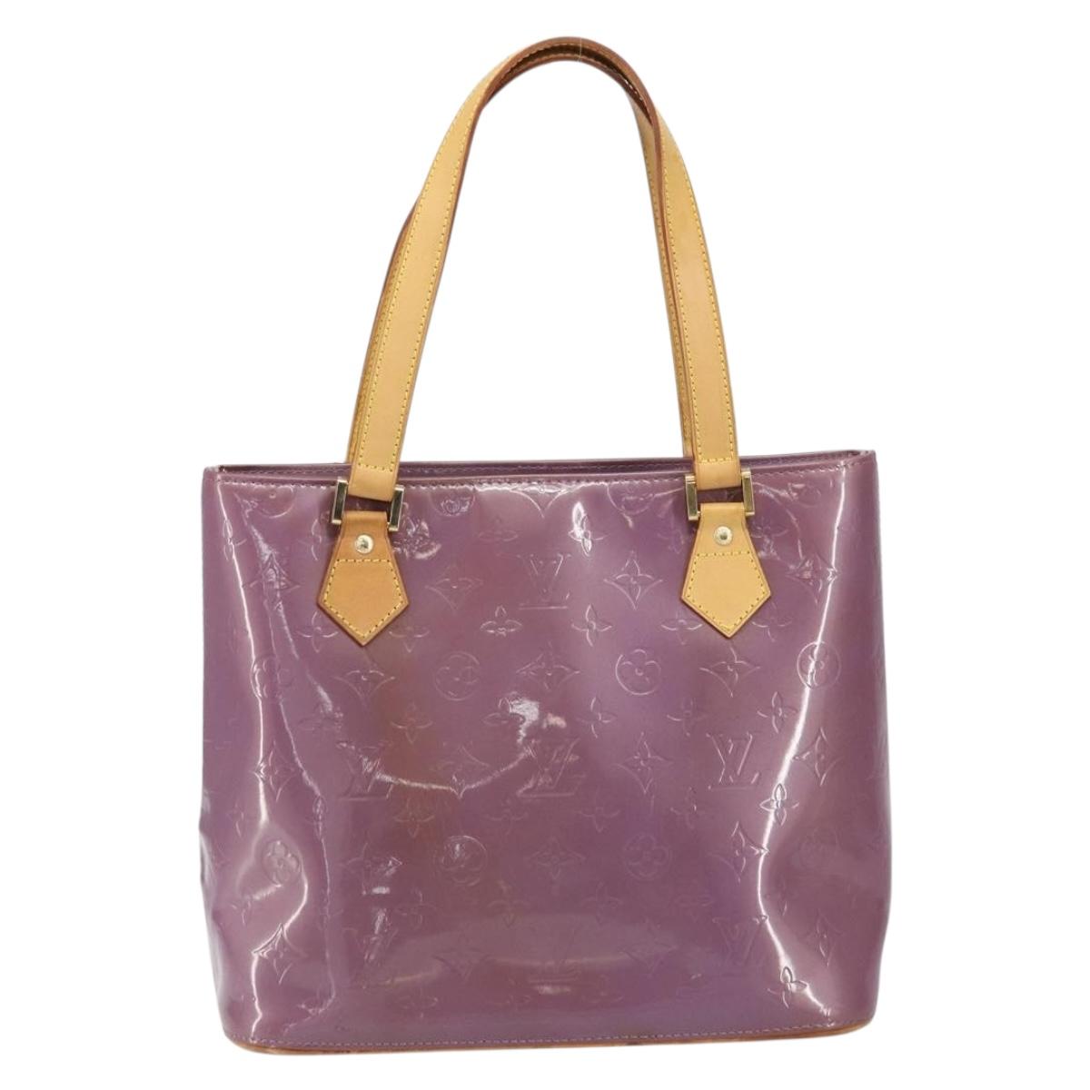 LOUIS VUITTON Monogram Vernis Houston Hand Bag Purple Viole M91093 Auth 169218