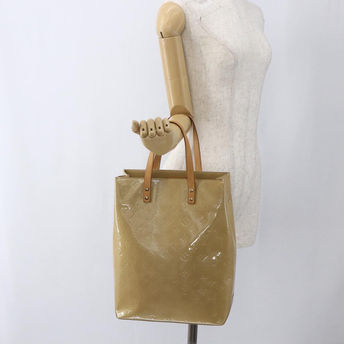 LOUIS VUITTON Monogram Vernis Reade MM Hand Bag Beige M91141 LV Auth 169234