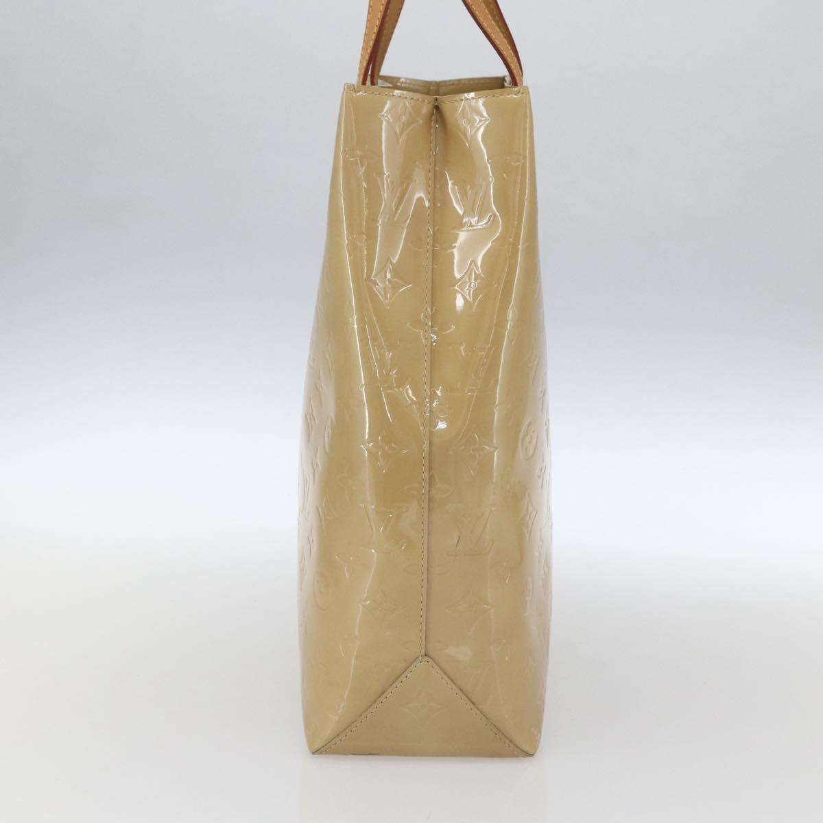 LOUIS VUITTON Monogram Vernis Reade MM Hand Bag Beige M91141 LV Auth 169234