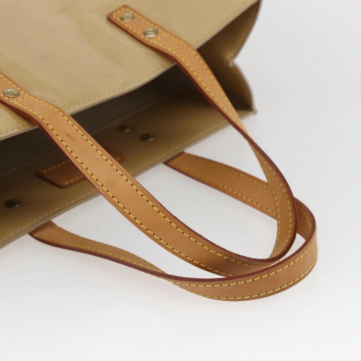 LOUIS VUITTON Monogram Vernis Reade MM Hand Bag Beige M91141 LV Auth 169234