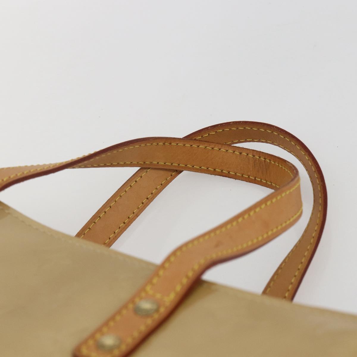 LOUIS VUITTON Monogram Vernis Reade MM Hand Bag Beige M91141 LV Auth 169234