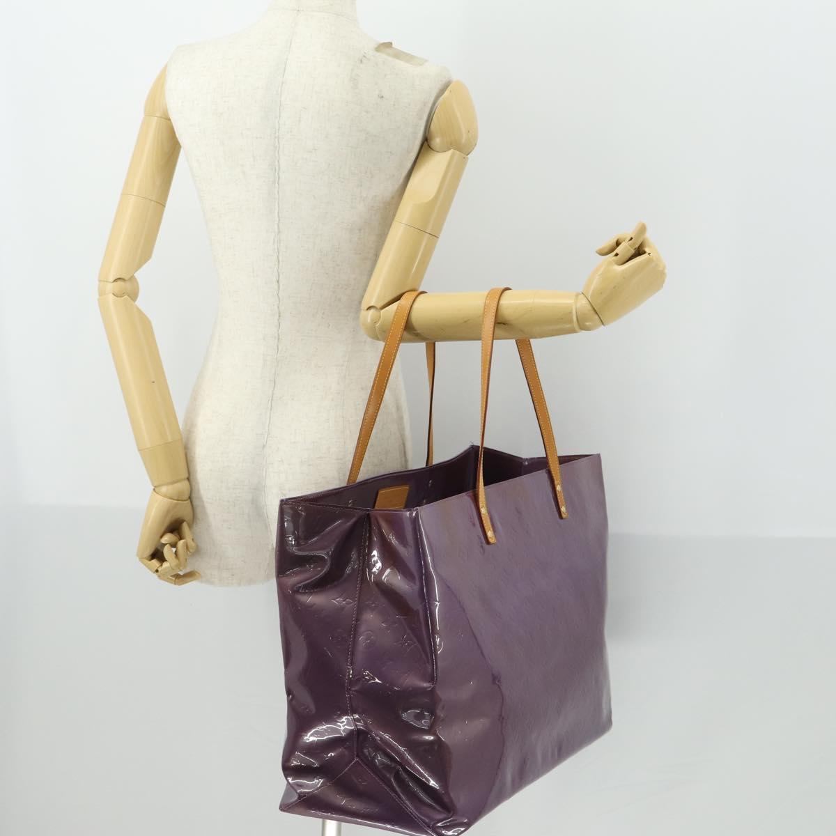 LOUIS VUITTON Monogram Vernis Reade GM Tote Bag Purple M91085 LV Auth 169236