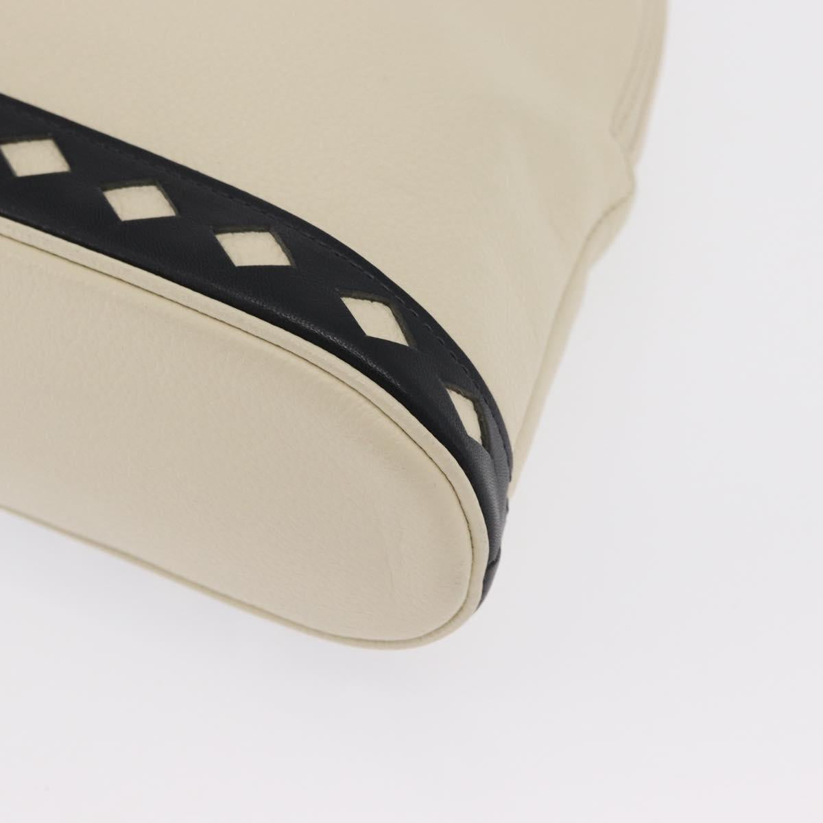 SAINT LAURENT Hand Bag Leather White Auth 169261V