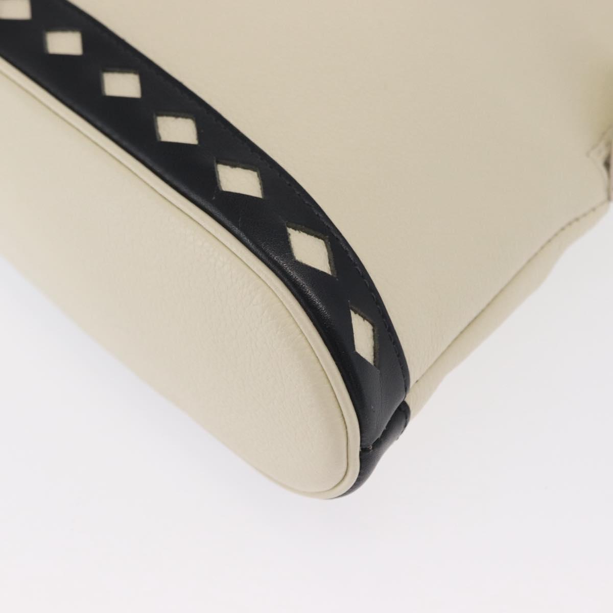 SAINT LAURENT Hand Bag Leather White Auth 169261V